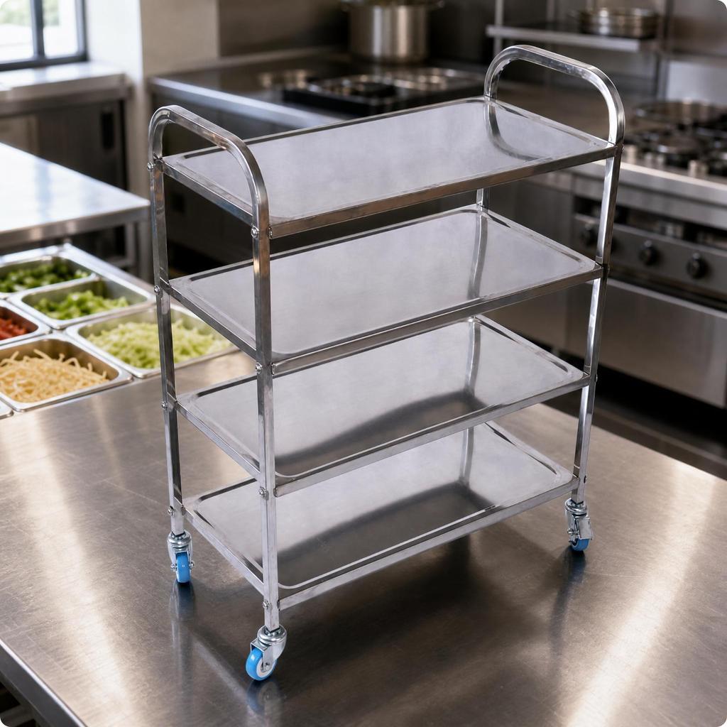 Utility Cart with Casters Commercial Grade for Hot-Pot Dining Environments