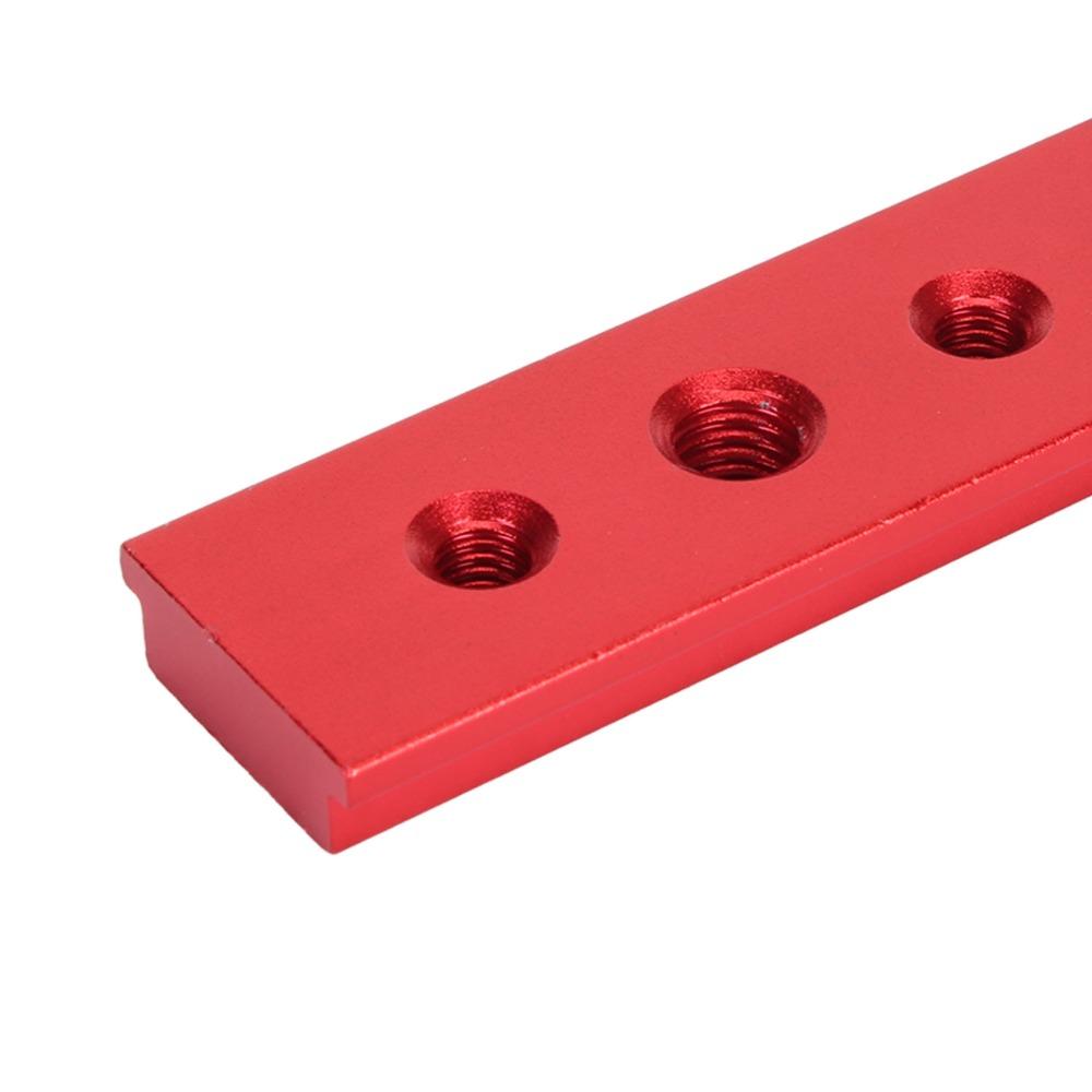 Red / Silvery Woodworking Chute Rail 100mm Width Miter Track Jig T Slot Miter Track  Woodworking
