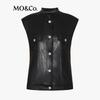 MO&Co. Tailored Faux Leather Vest
