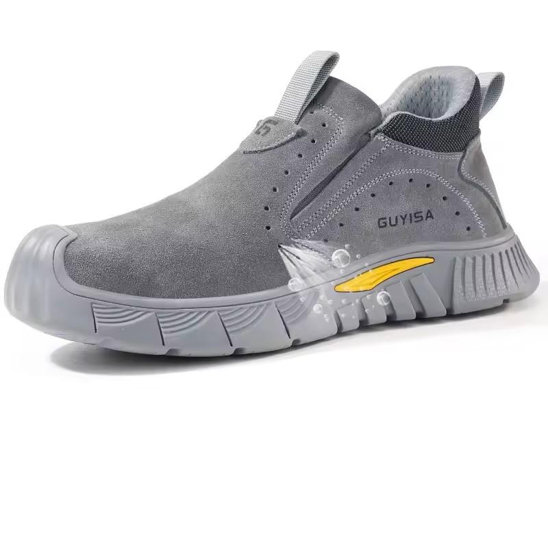 Welder's high top anti smashing and anti piercing men's steel toe shoes are wear resistant and non tiring safety shoes Comfortable Soft Sole Non slip