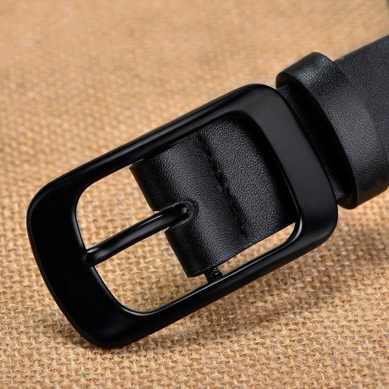 Black Vintage Sophisticated Buckle Belt For Women Ideal For Casual Denim Wear