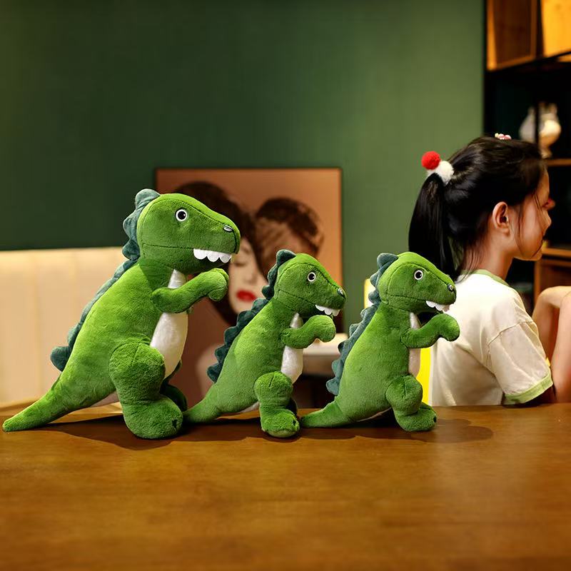 35cm Green Dinosaur Doll Simulation Plush Toy Handmade Doll Cartoon Anime Cute Pillow Cushion Home Decoration Children's Birt