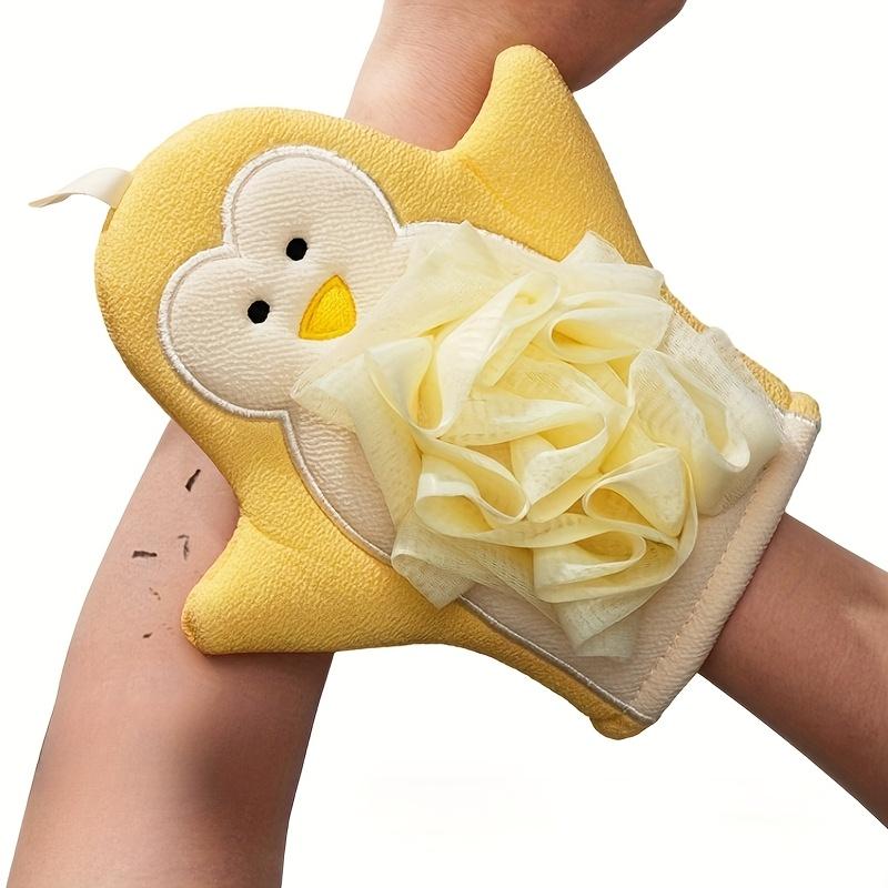 Cartoon Dual-Purpose Bath Sponge and Scrubber for Women, Soft Fine Mesh Shower Glove for Home Use