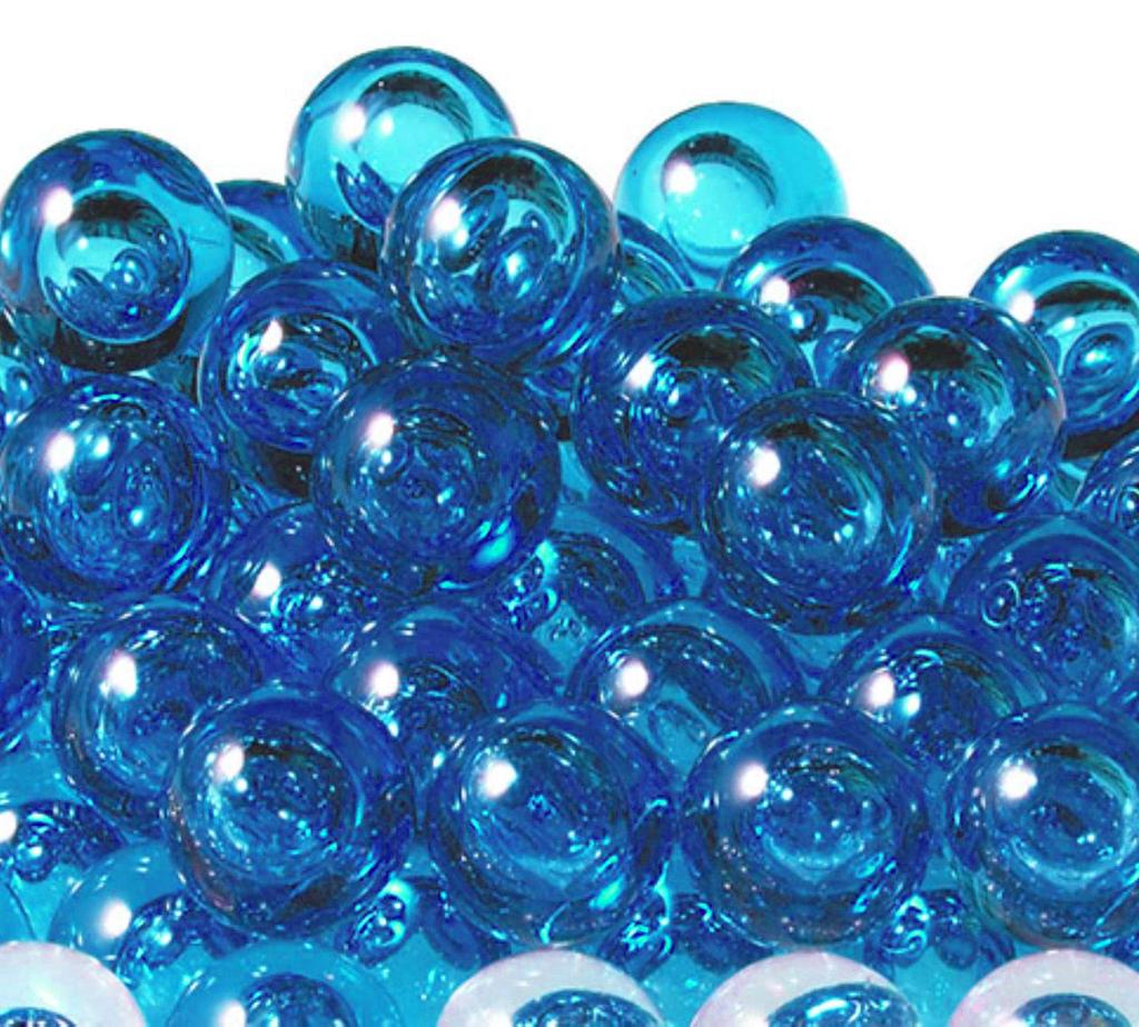 Matsuno Hobby Glass Marbles, Made in Japan, 17mm Bubble Blue, 1 Bag (260 Marbles), BM9031