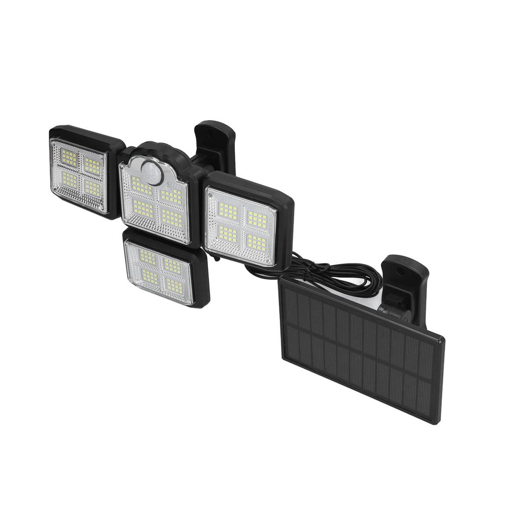 Outdoor Solar Lights IP65 Waterproof 198LEDs Motion Sensor Lights with 4 Adjustable Heads