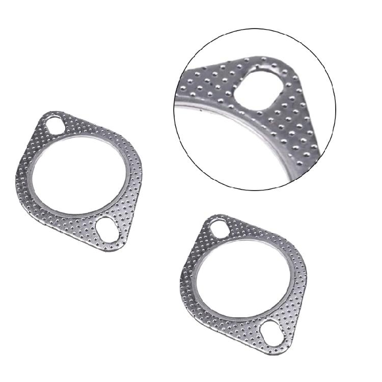 2Pcs Universals Exhaust Pipe Gasket with Two Holes Exhaust Downpipe Flange Automobile Parts Easy to Installation