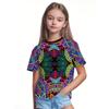Beautiful T-Shirt for Girls Beautiful Flower 3D Print Summer Fashion Round Neck Short-Sleeved Tops Casual T-Shirts for Children