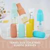 12pcs,Silicone Travel Container Toiletry Covers,Suitable for Shampoo, Conditioner and Washing Bottles, Travel Toiletry Bottles.