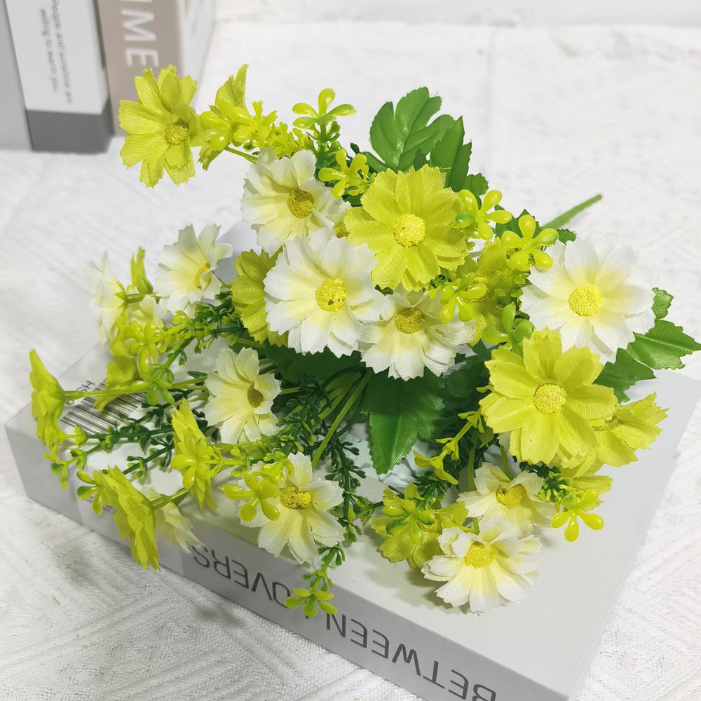 22*33CM One Bouquet 7Branch 28 Head Silk Daisy Artificial Decorative Flower DIY Wedding Floral Arrangement Home Room Table Decor