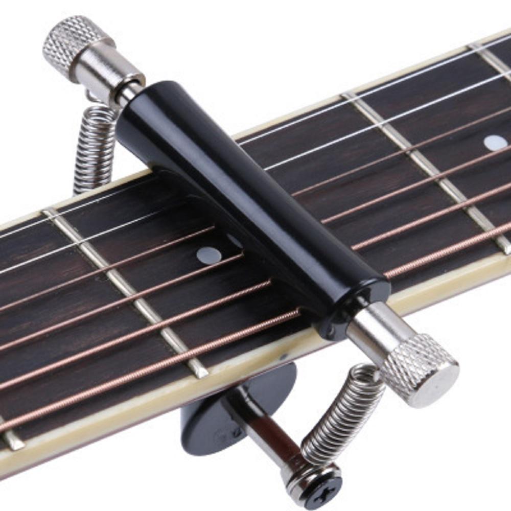 2PCS Guitar Rolling Capo Sliding Adjustable Capo Rubber and Stainless Steel Capo