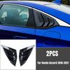 For Honda Accord 10th Gen 2018-2025 Car Rear Louver Window Side Shutter Cover Trim Sticker Vent Scoop ABS Carbon Fiber Black
