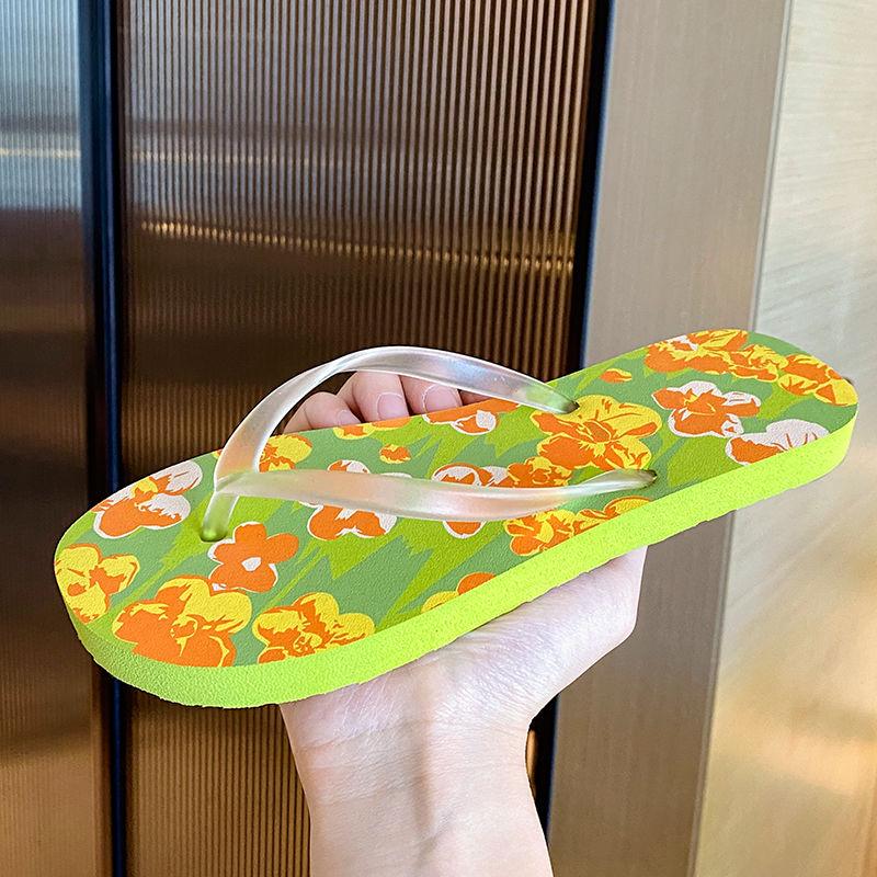 Fashion Flat Flip Flops Shoes for Women on Beach Slides Outside Woman Slippers New Style Korea Summer Sandals Sale Pvc Casual Footwear