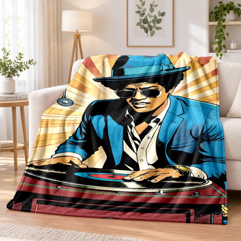 Bruno Mars Flannel Throw Blanket Soft Warm Cozy For Sofa Bed Indoor Home Bedroom Use