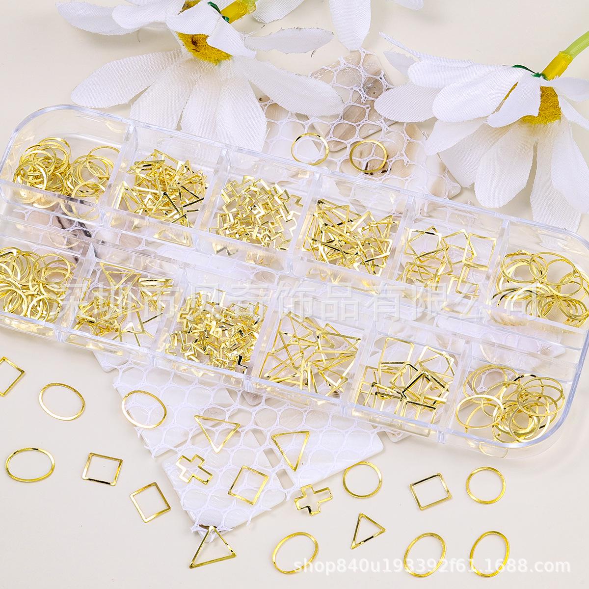 

Gold Hollow Metal Nail Art Rivet Stickers for Elegant Nail and Phone Case Decoration