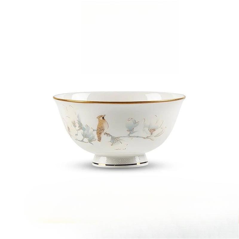 New Chinese Flower and Bird Dish Set Household Light Luxury High-end Rice Bowl Plate Combination Bowl Set of Your Choice