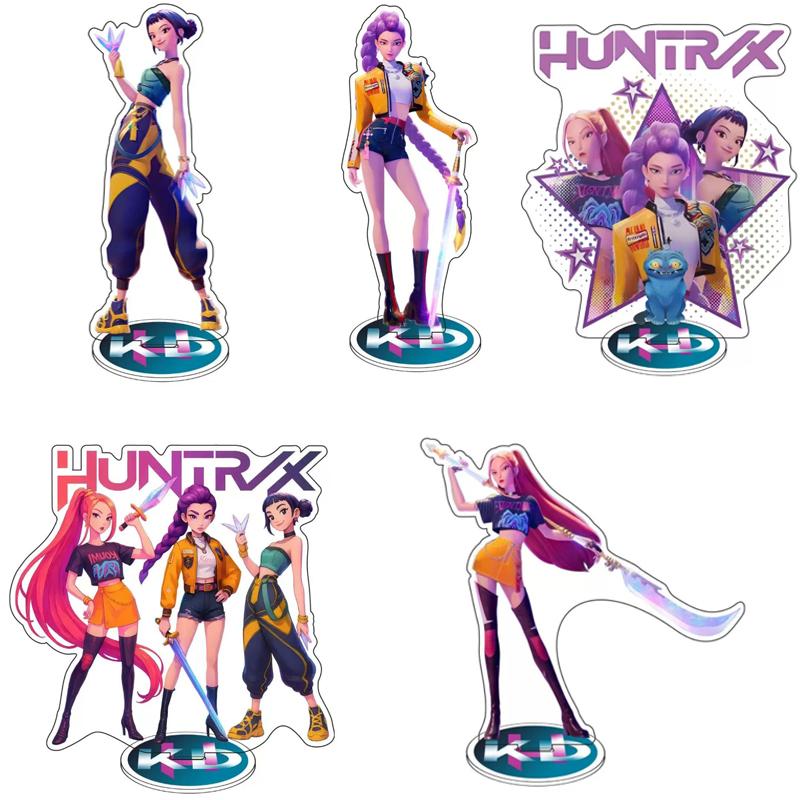 Anime KPop Demon Hunters Acrylic Stand Desktop Decor Cartoon Anime Figure Rumi Mira Zoey Sussy Dolls Fans Gift