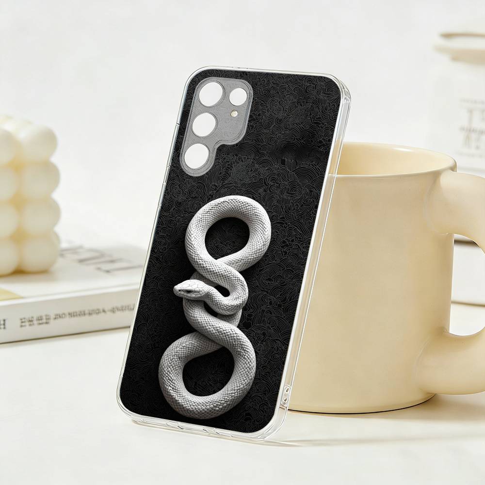 

Divine Wisdom snake Phone Case For Samsung S25,S24,S21,S22,S23,S30,Ultra,Plus,5G,Transparent Cover Samsung S25ULTRA