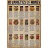 Vintage Bees & Honey Metal Tin Sign for Kitchen Farm Interior Decor