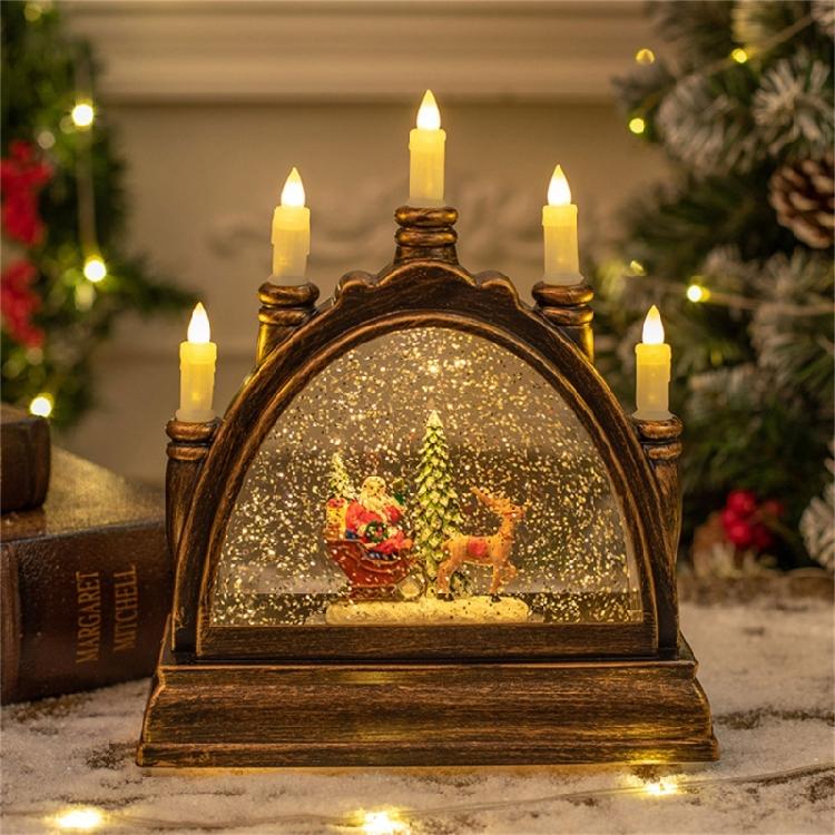 Romance PVC Crystal Candle Holder Christmas Themed Decoration Party Supplies Portable for Tabletop or Tree Ornament