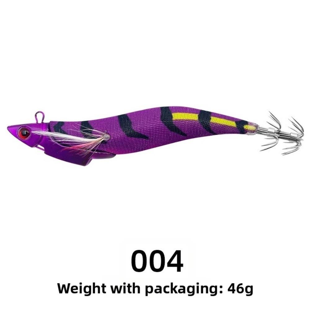 39g Weight Wooden Fishing Lure 13.4cm Length Shrimp Squid Lure Glow Fishing Lure Saltwater Fishing