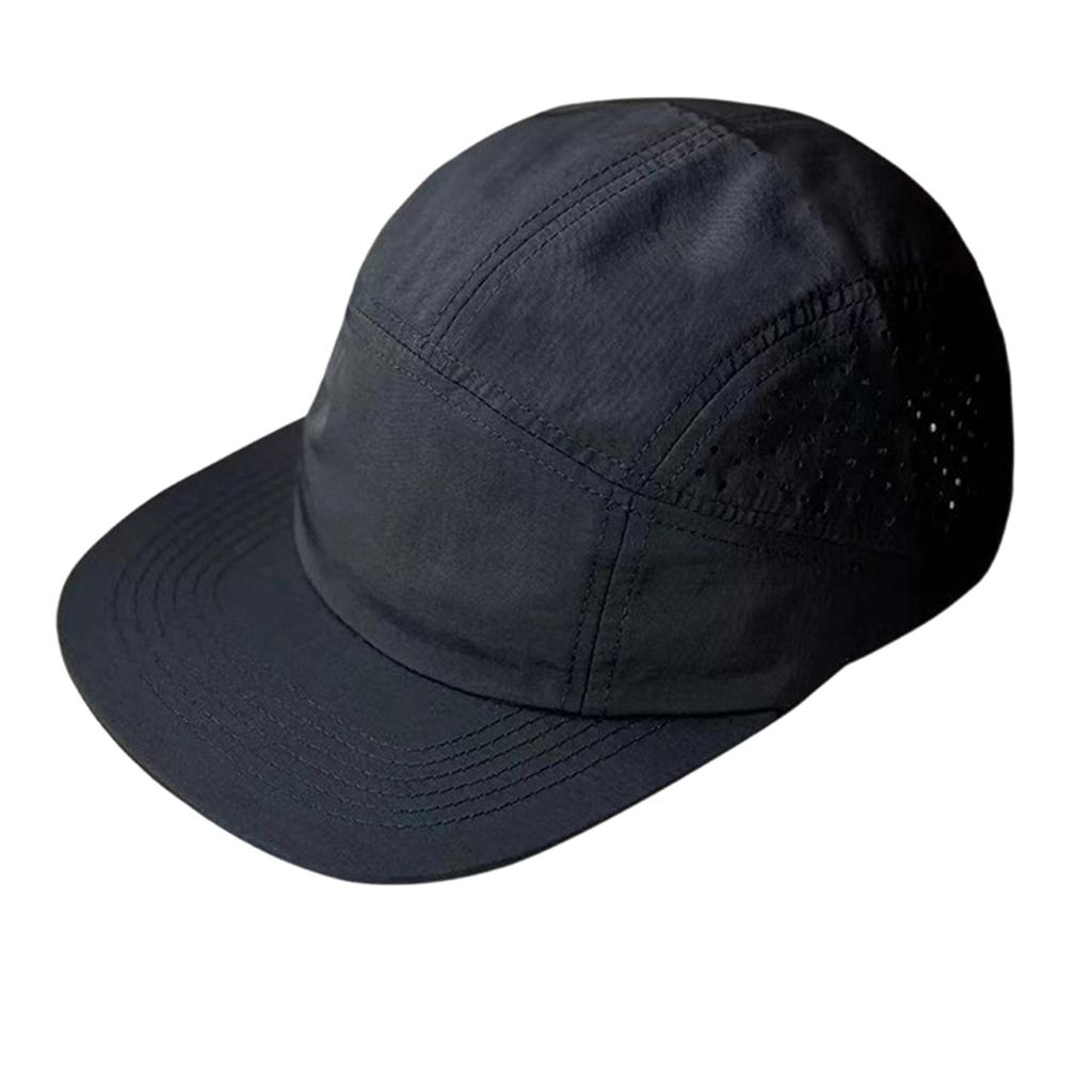Lightweight Nylon 5 Panel Cap with Ventilation Holes and Curved Brim for Outdoor Sports and Everyday Wear