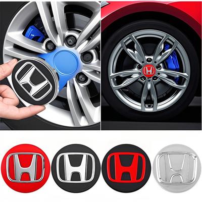4Pcs 58/69MM Car Badge Wheel Hub Center Cover Stickers For Fit Jazz GK5 Civic Type-R CRV Pilot Accord Insight Spirior City