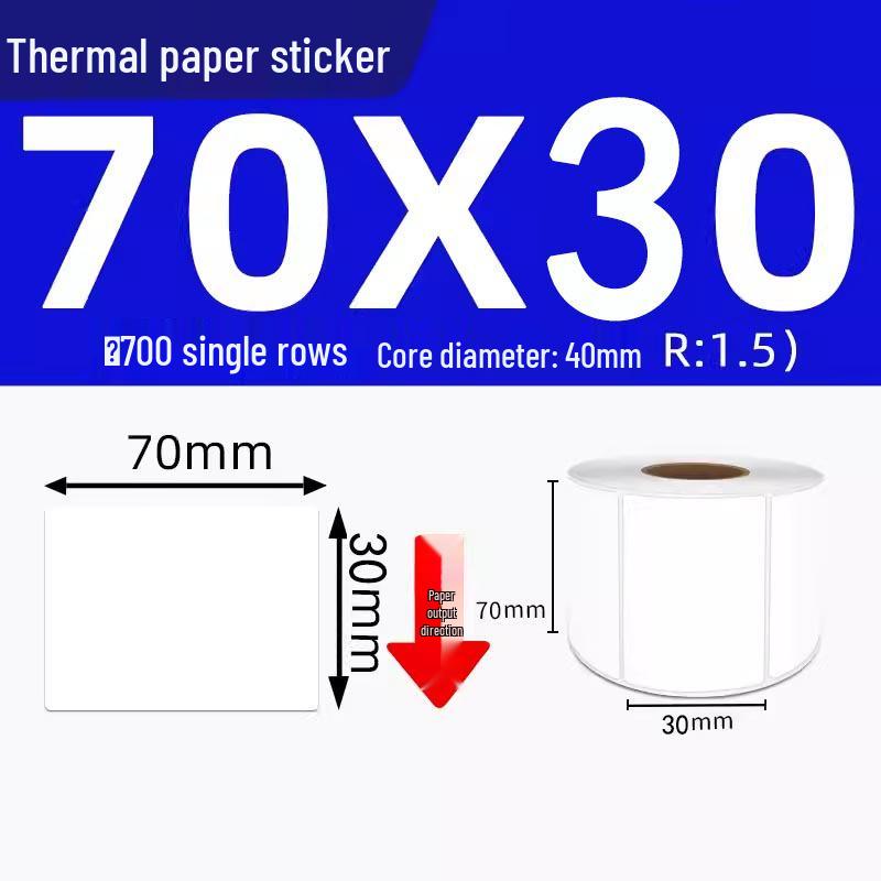 Durable Thermal Barcode Labels - Anti-Tear, Waterproof, 70x30mm