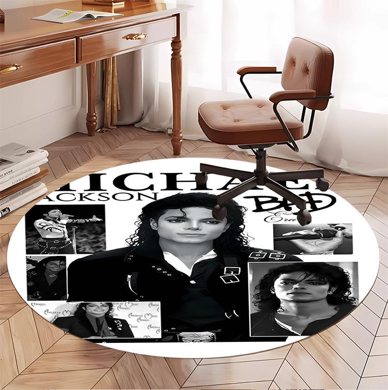 Covor rotund cu model Michael Jackson, Covoraș de interior/exterior, pentru picnic, sală de jocuri, dormitor, birou, sufragerie, Covor pentru decorarea casei, Cadou de ziua de naștere