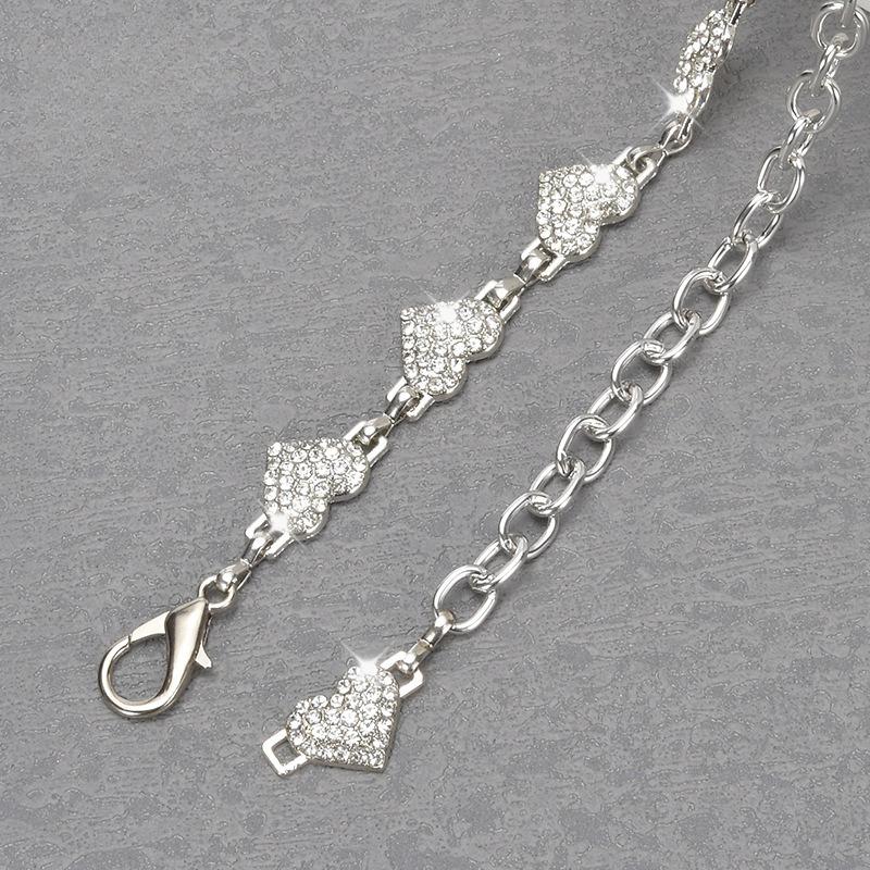 Decorative Waist Chain for Women's Personalized Rhinestone Pearl Heart-shaped Inlaid Thin Metal Belt Dress Waist-hugging Accessories Chain