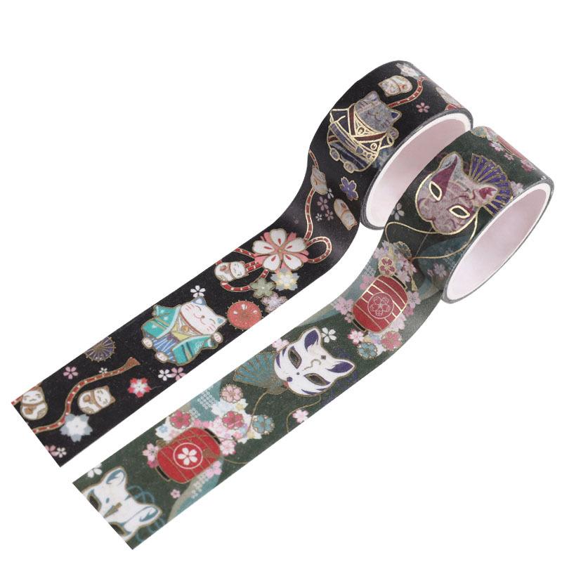 12 stuks Japanse Cultuur Washi Tape Set 20mm*2m Goudfolie Zelfklevende Masking Tapes voor Huis DIY Kunst Stickers Decoratie A6033