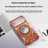 For iPhone 17 Pro Max Case Kickstand Frameless Aluminum Alloy + Silicone Phone Bumper Cover