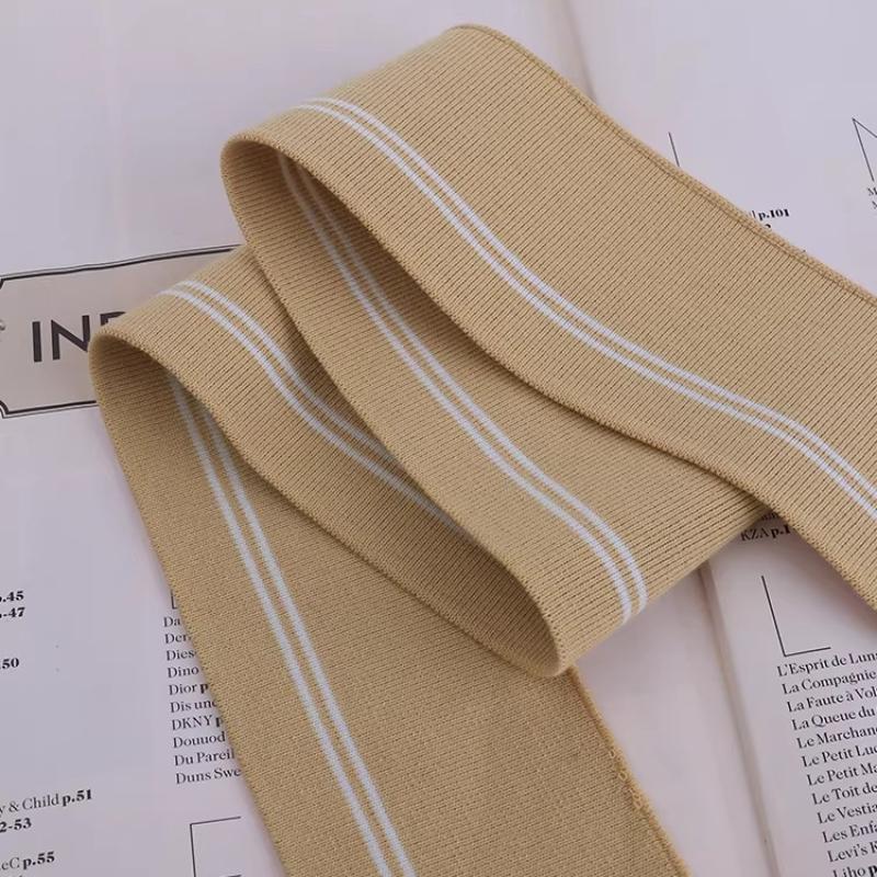 

2/10pcs 90x6cm Spring Summer Thin Striped Ribbed Knit Trim Elastic Ribbing Fabric DIY Doll Clothes Neckline Cuff Hem Scraps 2pcs-90x6cm