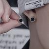 Stone Punk Delicate Earrings for Men Fashion Jewelry Korean Style Earrings Black Agate Stud Earring