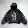 Washed Hooded Sweatshirt Unisex Oversized Long Sleeve Pullover Winter Streetwear Casual Wear