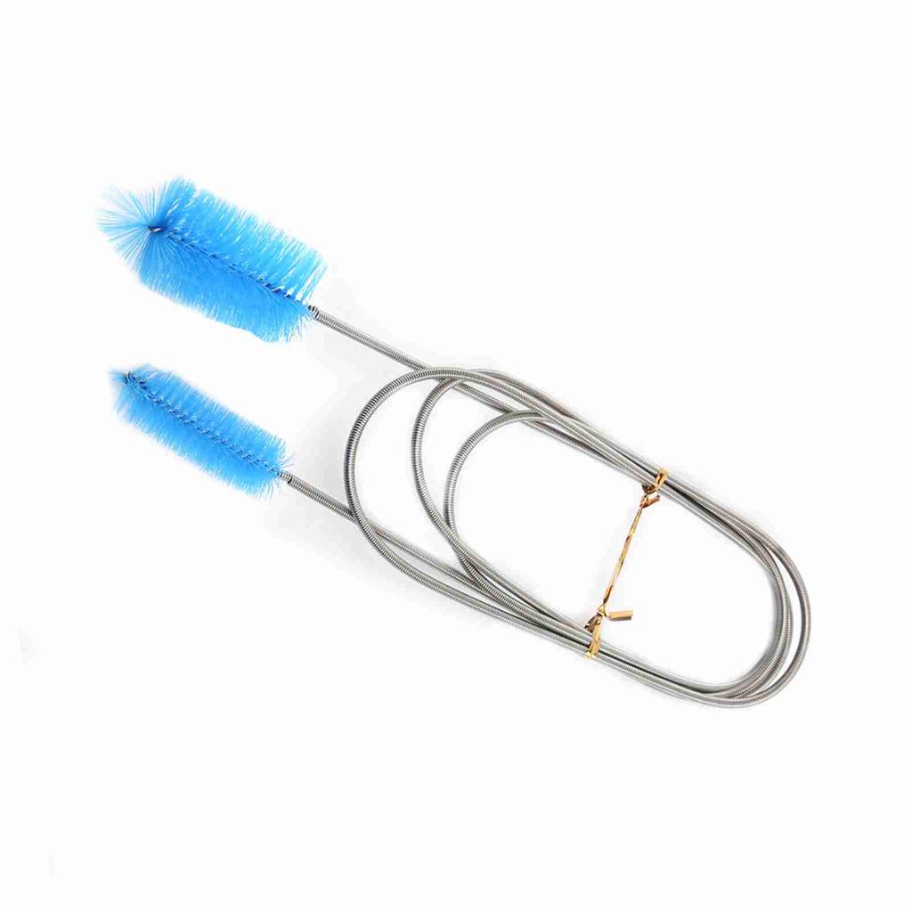 Flexible Cleaning Ended Brush Double Tubes Brush Pipe Fish Tank Spring Clean Tool(Blue)