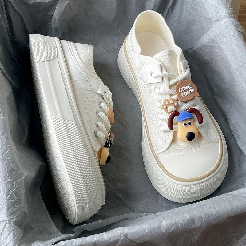 

Платформенные парусиновые туфли женские новые весенне-летние с юбкой маленькие белые туфли для скейтборда 35 белый