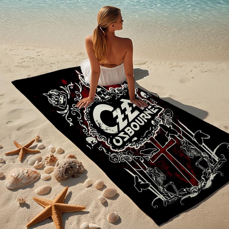 proof beach towel with a Ozzy Madman pattern - soft,absorbent,quick-drying,machine washable - perfect for swimming,camping,bathing