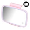 Car Sun Visor Makeup Mirror Surround LED Lights Touch Screen Plug and Play with Retractable Back ClipPink