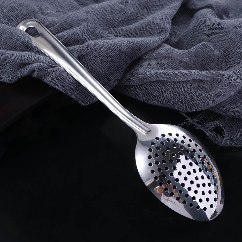 Kitchen Stainless Steel Thickened Colander Spoon Skimmer Scoop Deep-Fried Colander Nooodle Spoon