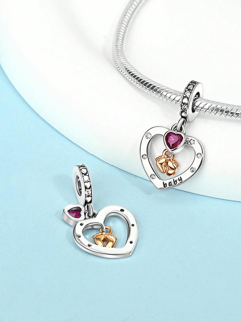 Charms Plata Copper Colors Mother'S Day Love Hug Letters Beads Pendant For Original Bracelet For Women Diy Jewelry Love Gift