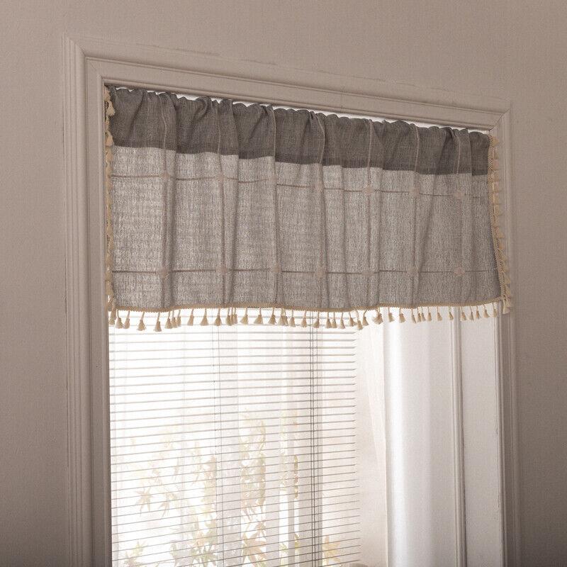 1PC Rod Pocket Half Short Curtain Tassels for Cafe Window Door Valance Drape Decor Home Interior Shade Window Drapes Cafe