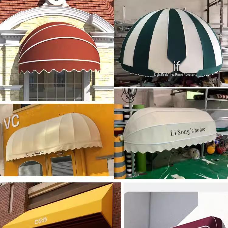 French Curved Trapezoidal Sunshade Awning for Doors and Windows