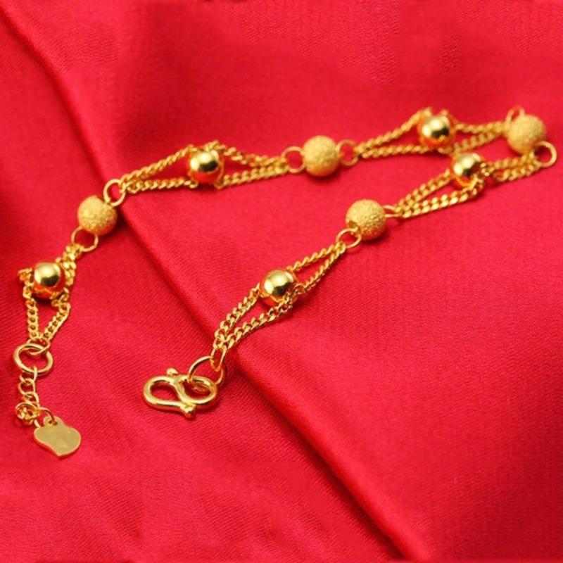 Fashion Gold Color Round Bracelet Chain For Women Girls New Small Beads Bracelets Luxury Party Jewelry Anniversary Gifts