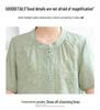 Elegant 2026 Summer Chinese Style Top for Stylish Moms – Short Sleeve Solid Color Shirt for Middle-aged & Elderly Women