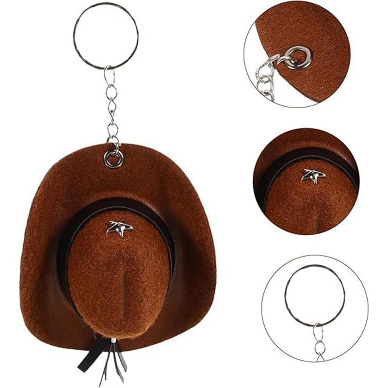 Mini-Cowboyhüte eignen sich für Autospiegel, Mikro-Hut-Accessoires, Dekorationsartikel, Autoaufhänger, Taschen für Autoteile und Schlüsselanhänger