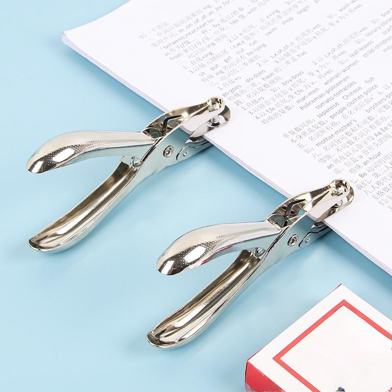 1Pc Office Supplies Metal Hole Punch Student Stationery Manual A4 Paper Hole Punch Single Hole Loose Leaf Hole Punch