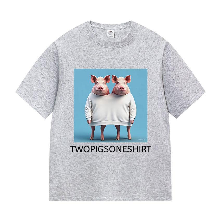 Funny Pig Meme Graphic Tshirt Men Women Humor Style Cotton Short Sleeve T Shirts Fashion High Quality Cotton T Shirt Streetwear