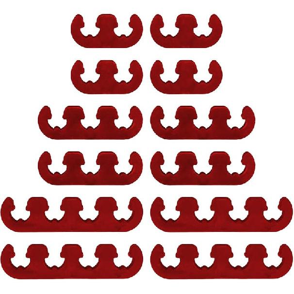 12PCS Spark Plug Wire Separator, Ignition Spark Plug Wire Holders for 7mm 8mm 8.5mm 8.8mm Wires, Black Engine Wire Loom (Black)