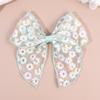 Floral Mesh Hair Bow for Girls Kids Large Daisy Embroidery Hair Clip Sweet Fairy Barrette Party Princess Hair Accessories