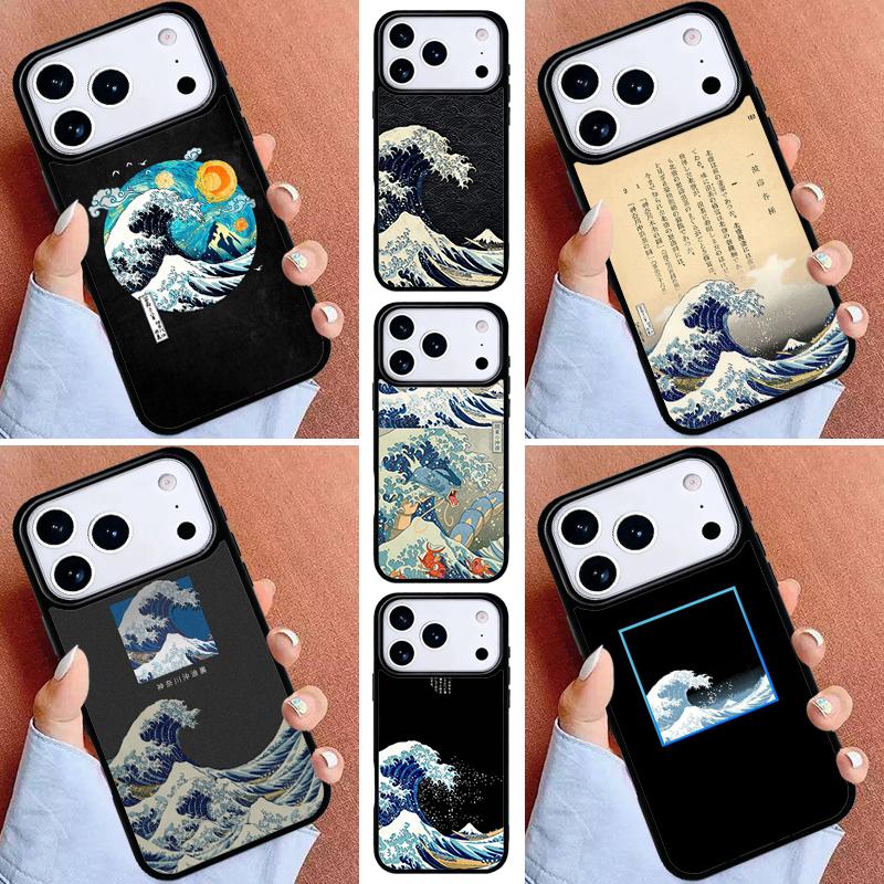 Blue Wave Japan Sea Surf Phone Case for iPhone 16e 15 14 13 12 17 Pro Max Plus Air 17pro Cover Coque